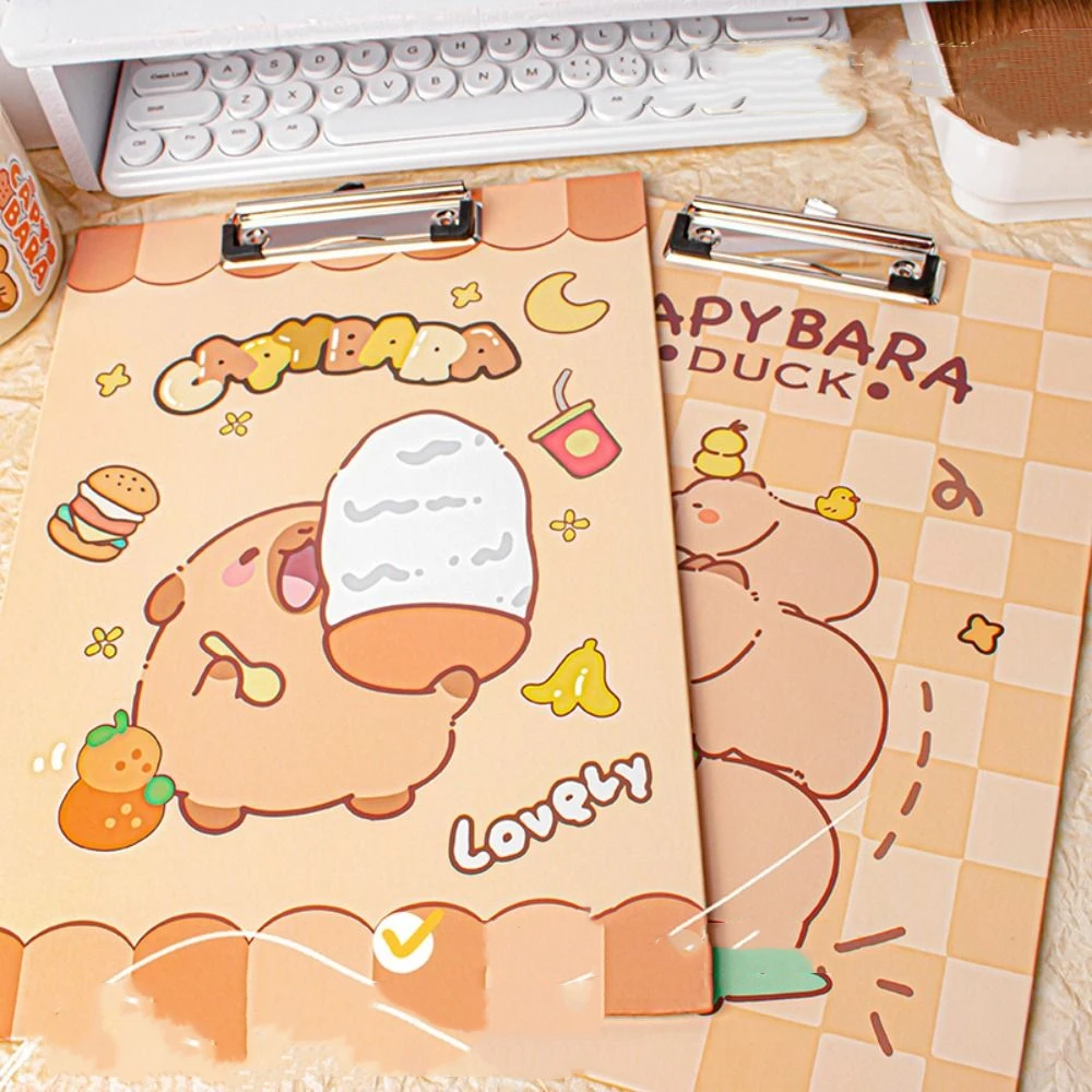 Aesthetic A4 Board Clip Folder Good-looking Document Capybara File Folder Paper Holder File Storage Writing Clipboard
