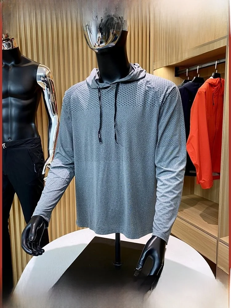 

Ultra-Thin Qui-Dry Outdoor Men's Long-Sve Hoodie T-irt Moisture-ng High-Elastici Sun-Protective Breathable