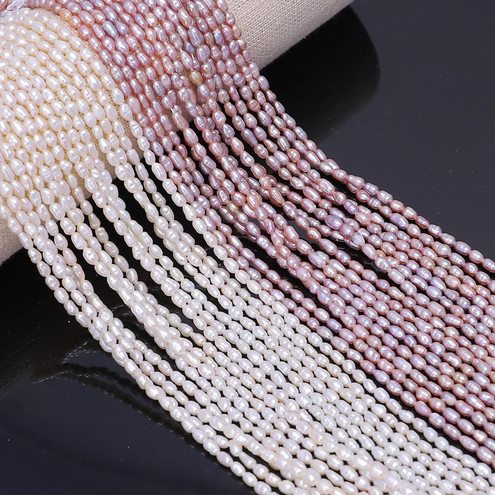 Esiyni AA 100% Natural Freshwater Pearl Rice Loose Bead Festival DIY Jewelry Necklace Bracelet Make Beads for Holiday Gifts