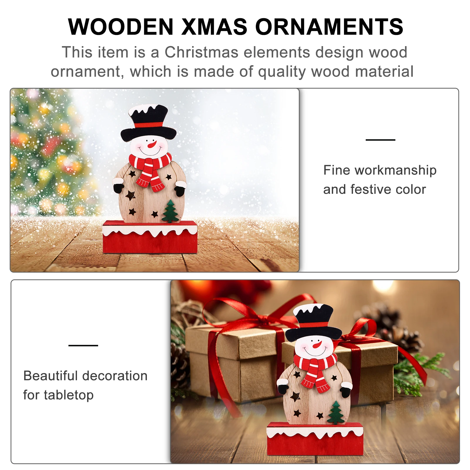 

Wooden Christmas Snowman Light Decor Luminous Desktop Ornament For Holiday Bedroom Window Xmas Adornment Led Decoration Night