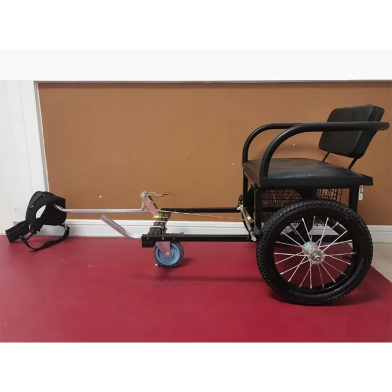 

2026 New：Dog Carts Dogs to Pull with Heavy-Duty Dog Pulling Cart with Traction Strap Black Metal Frame fo