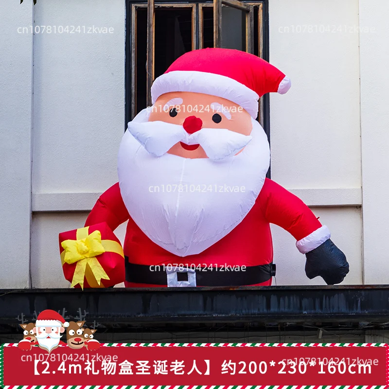 Christmas Decorations Outdoor Activity Scene Arrangement Large Automatic Inflatable Wall Climbing Santa Air Mold Ornament