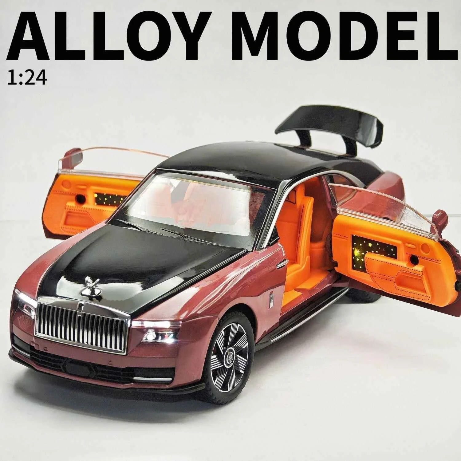 1:24 شبح الطاقة الجديدة دييكاست سيارة معدنية لعبة مجسمة نموذج الصوت والضوء التراجع مجموعة الصبي هدية