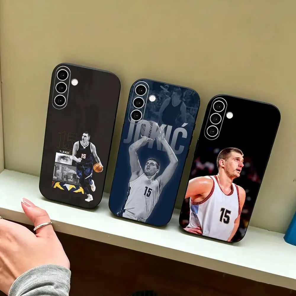 Basketball Star Nikola Jokic 15 MVP  Phone Case For Samsung Galaxy A73,A72,A71,A70,A53,A52,A51,Soft Silicone Black Cover