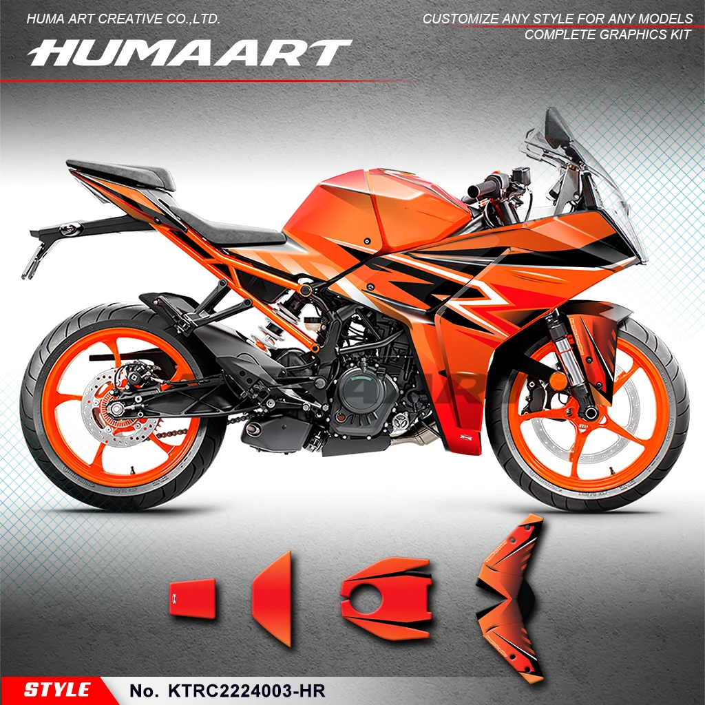 

HUMAART Racing Sticker Racing Graphics for KTM RC 125 RC200 RC 390 2022 2023 2024,KTRC2224003-HR
