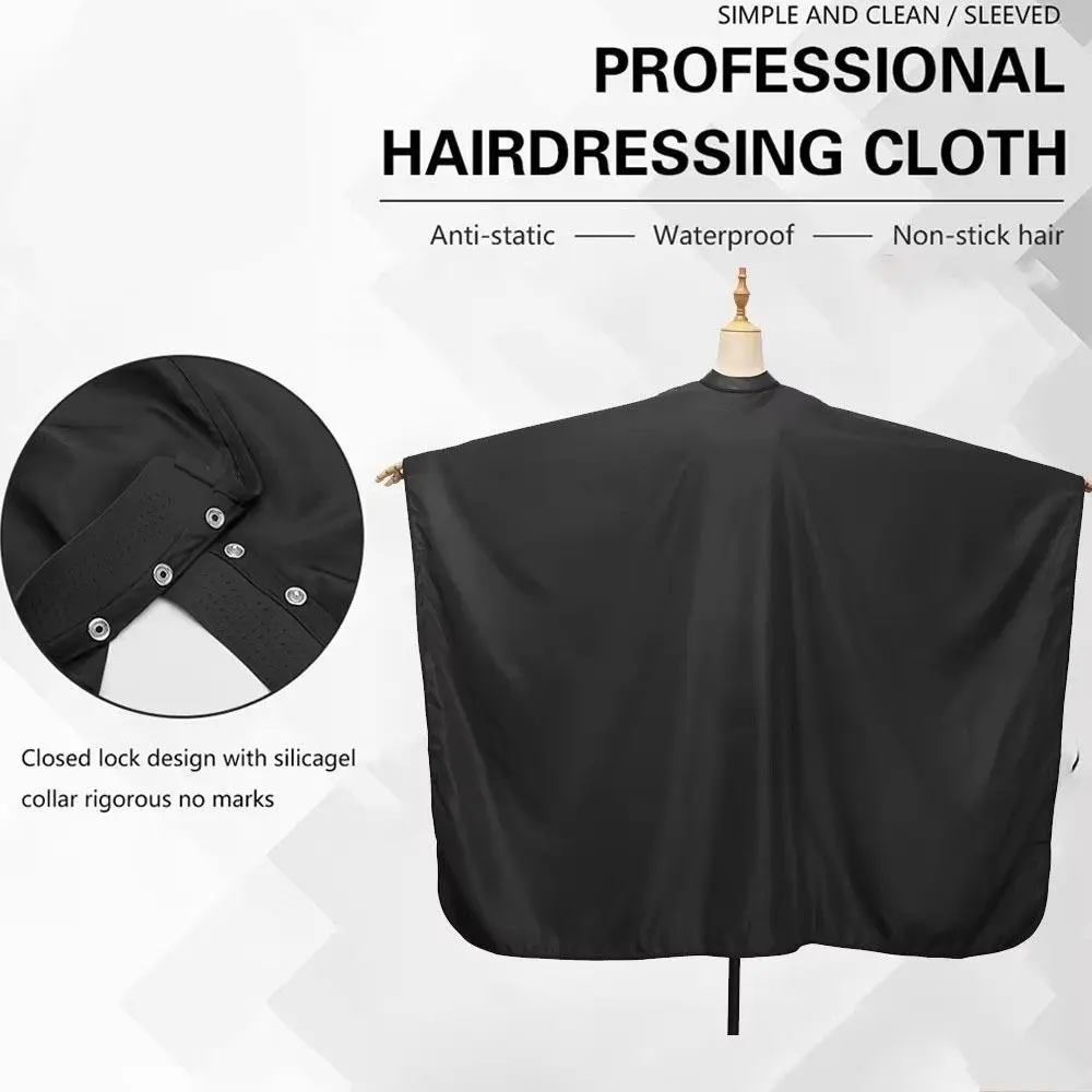 Waterproof Silicone Neckline Gown Anti-Static Collar Adjustable Buckle Barbershop Cape Long Sleeve Silicone Collar