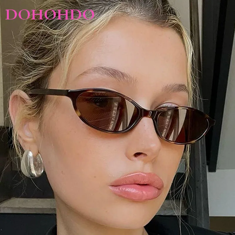 

DOHOHDO Cute Oval Small Frame Sunglasses Women Retro Style Sexy Sun Glasses Ladies Trendy Fashion Decorative Shades Eyeglass