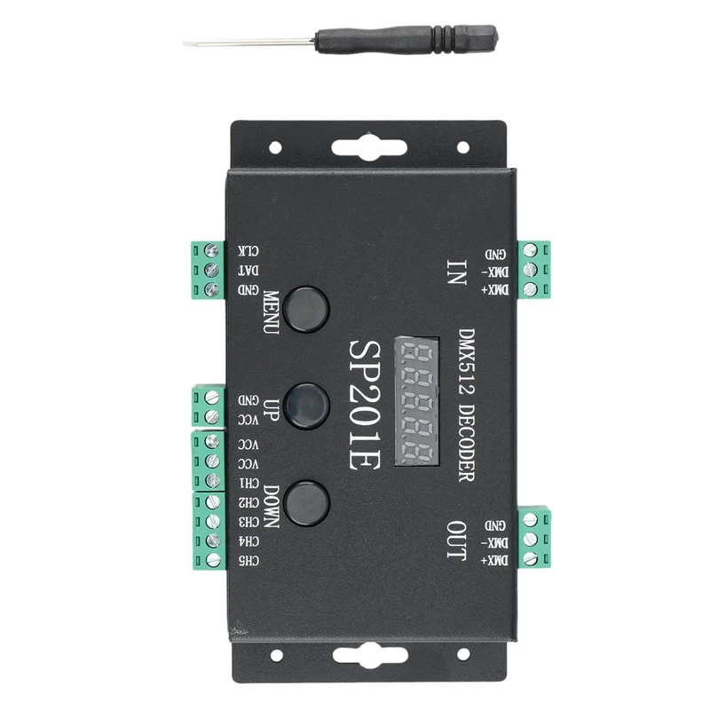 

SP201E RGB LED Pixels Strip Controller DMX512 Decoder Supports 3072 Channels, Compatible With A Variety Of Ics