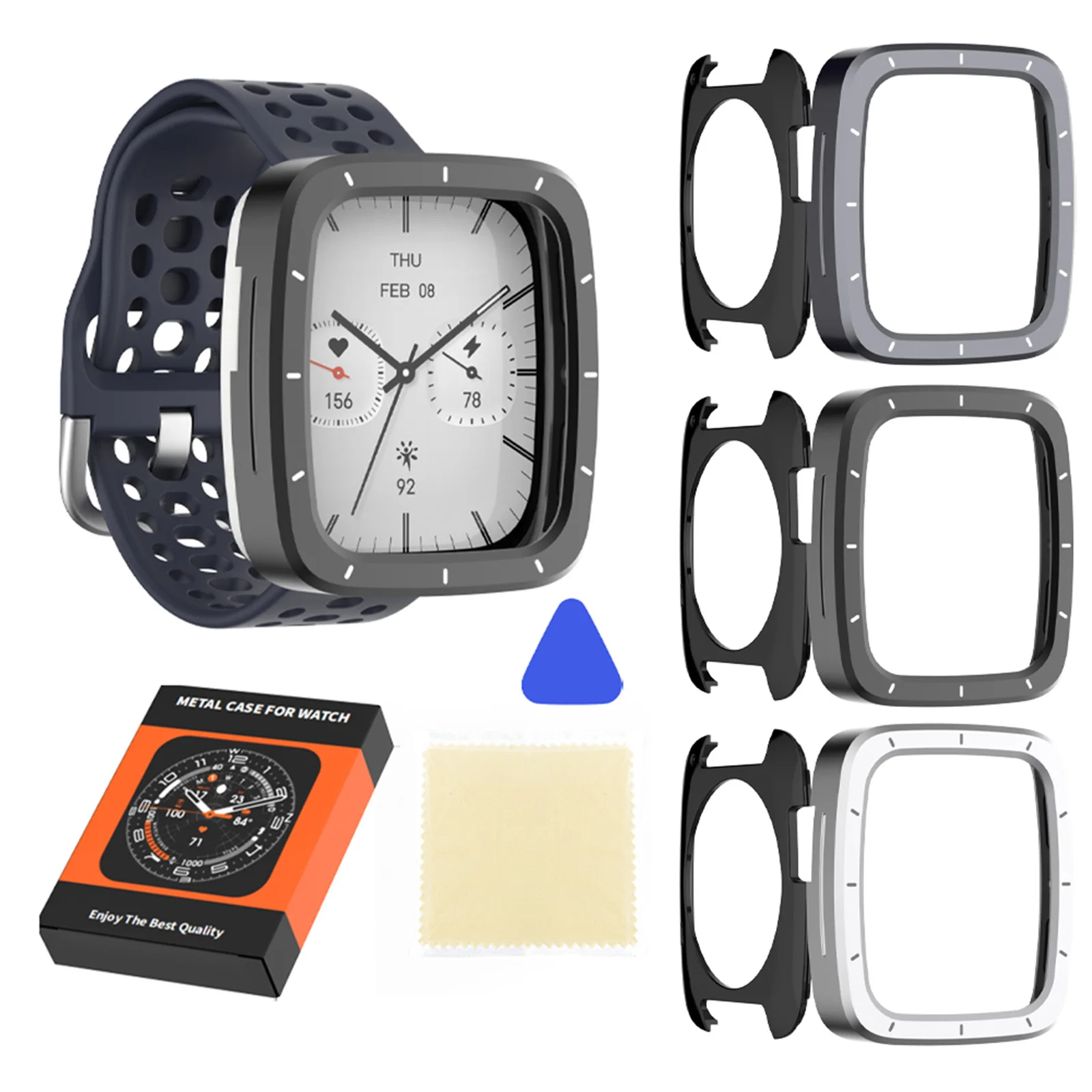 

Metal Case TPU Back Cover Protective Case Watch Protective Cover Frame for Amazfit Active 2 Square Accessories
