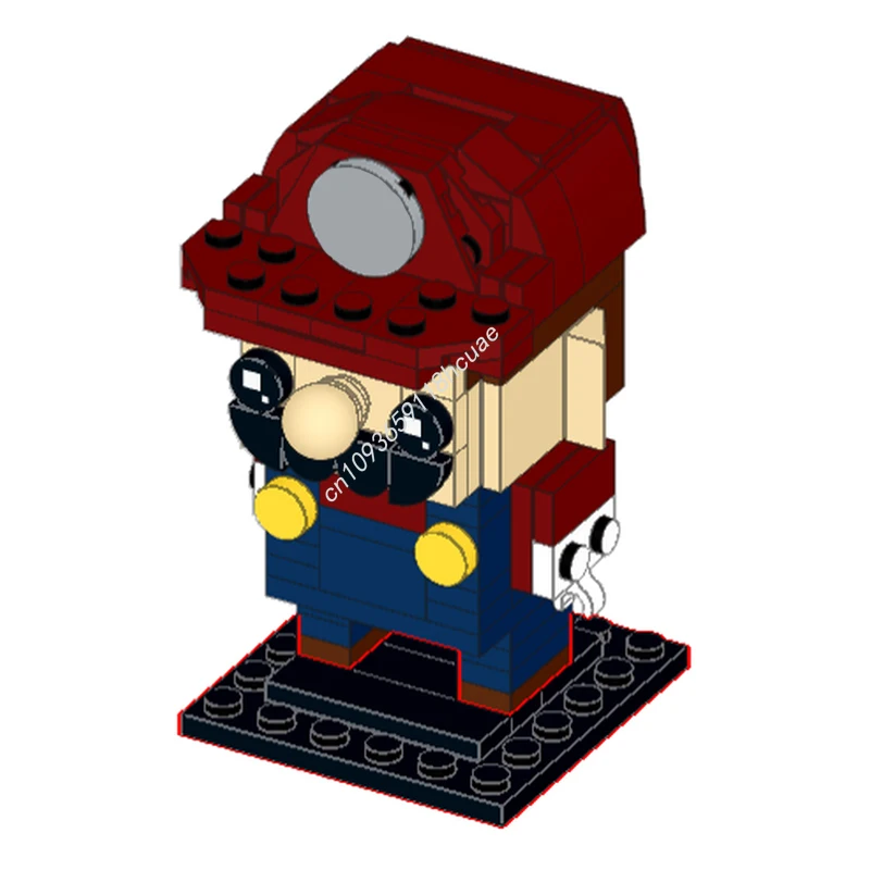 

127pcs MOC Italian Plumber Brickheadz Building Blocks Adult collector Children's Model Construction DIY Christmas toy Gift