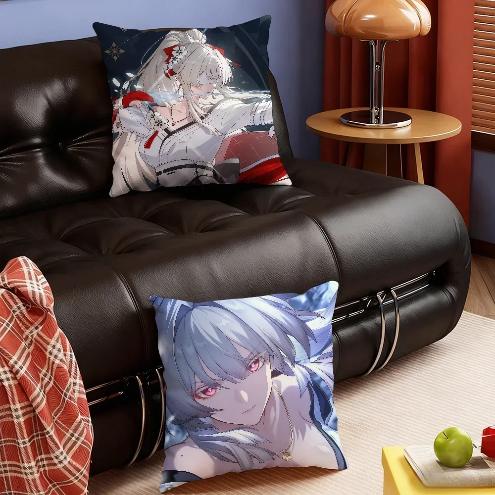 Hiyuki Game Wuthering Waves cushion cover Soft Smooth Hidden Zipper Washable Decorative Couch Office Housewarming Gift