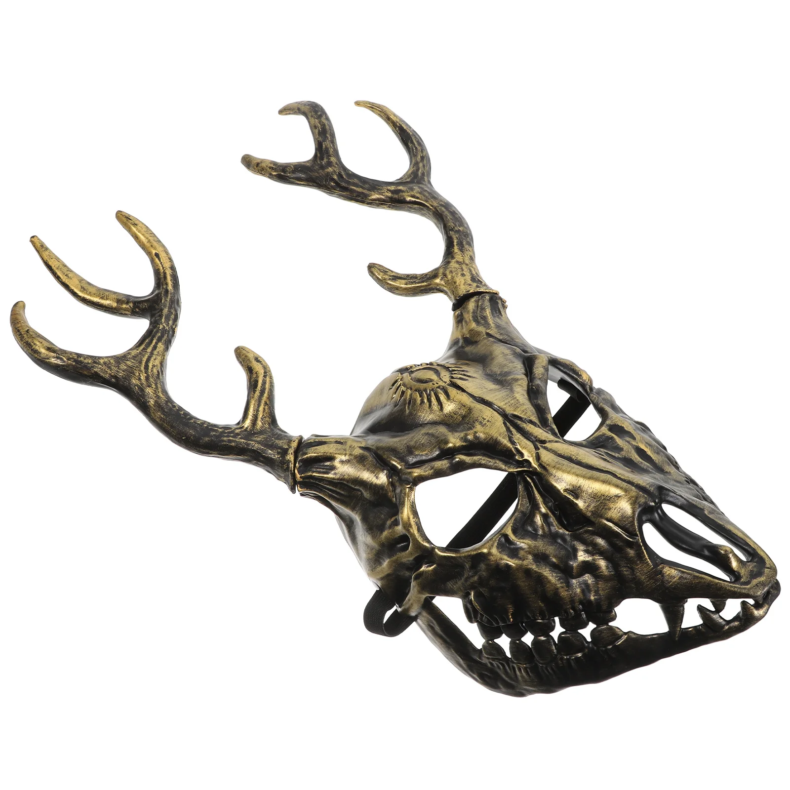 

1pcs Deer Antler Mask Halloween Cosplay Half Face Horned Mask Realistic Animal Costume Accessory Detachable Comfortable