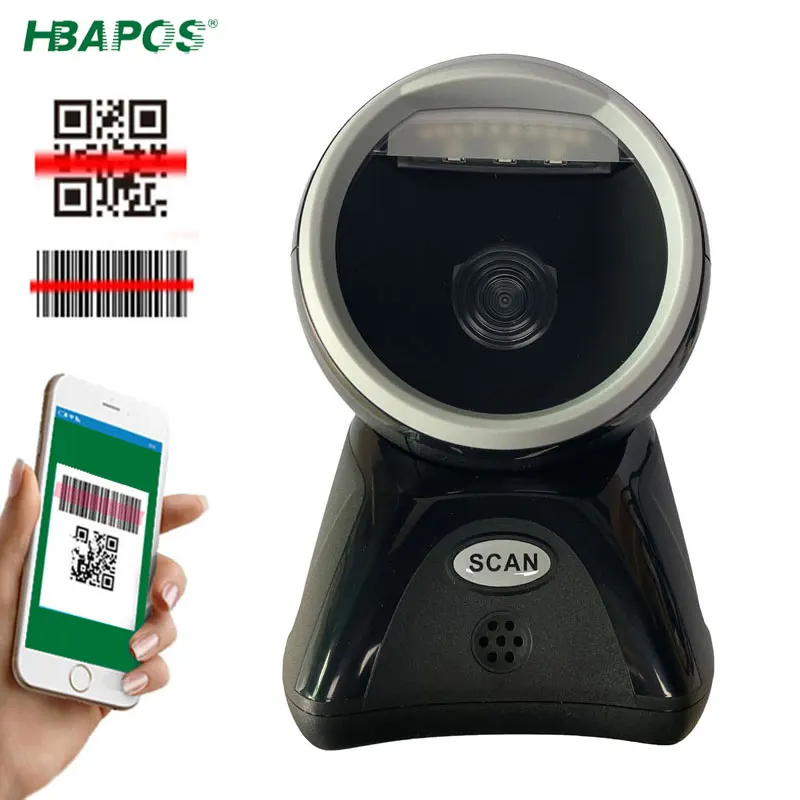 

1D 2D Barcode Scanner Desktop Automatic Sensing Scan Platform Scanner Hands-Free PDF417 Data Matrix Reader Support Screen Codes