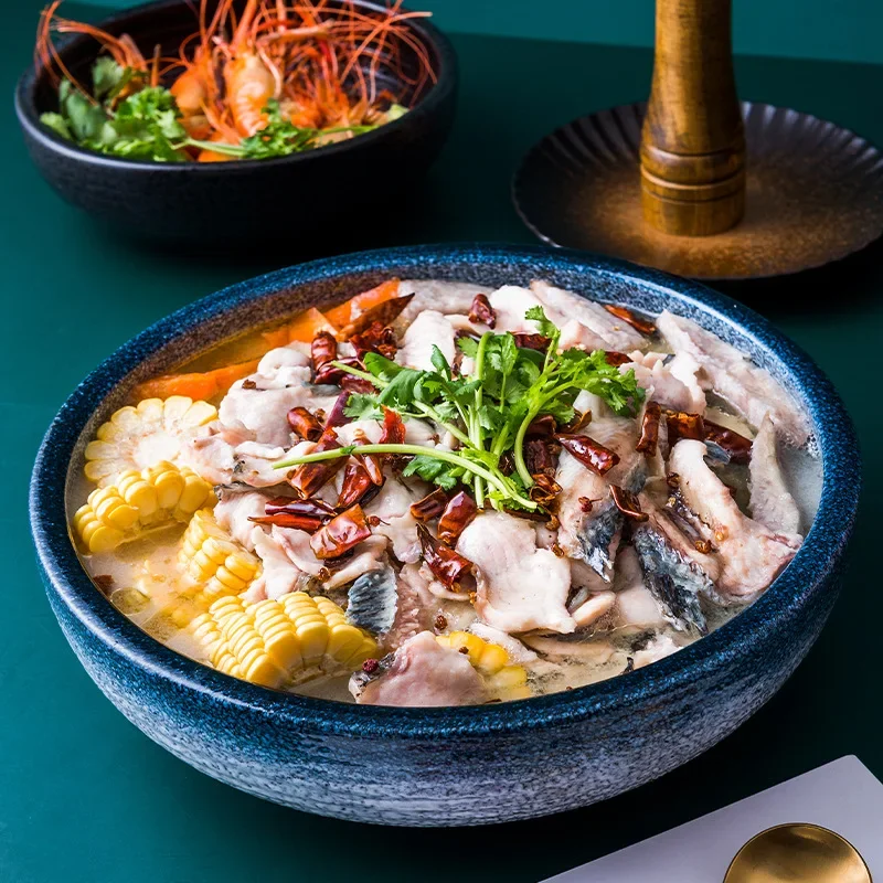 LingAo     Japanese ceramic fish basin, soup basin