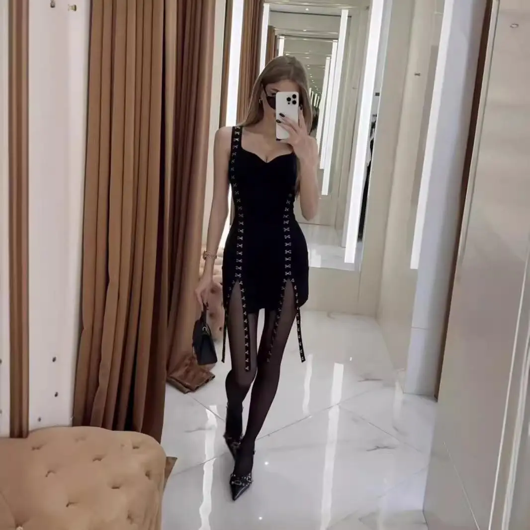 Hoogwaardige zware grensoverschrijdende strapl bodycon Dr damessvel laag uitgesneden wikkeljurk voor avond en ci-wandeling