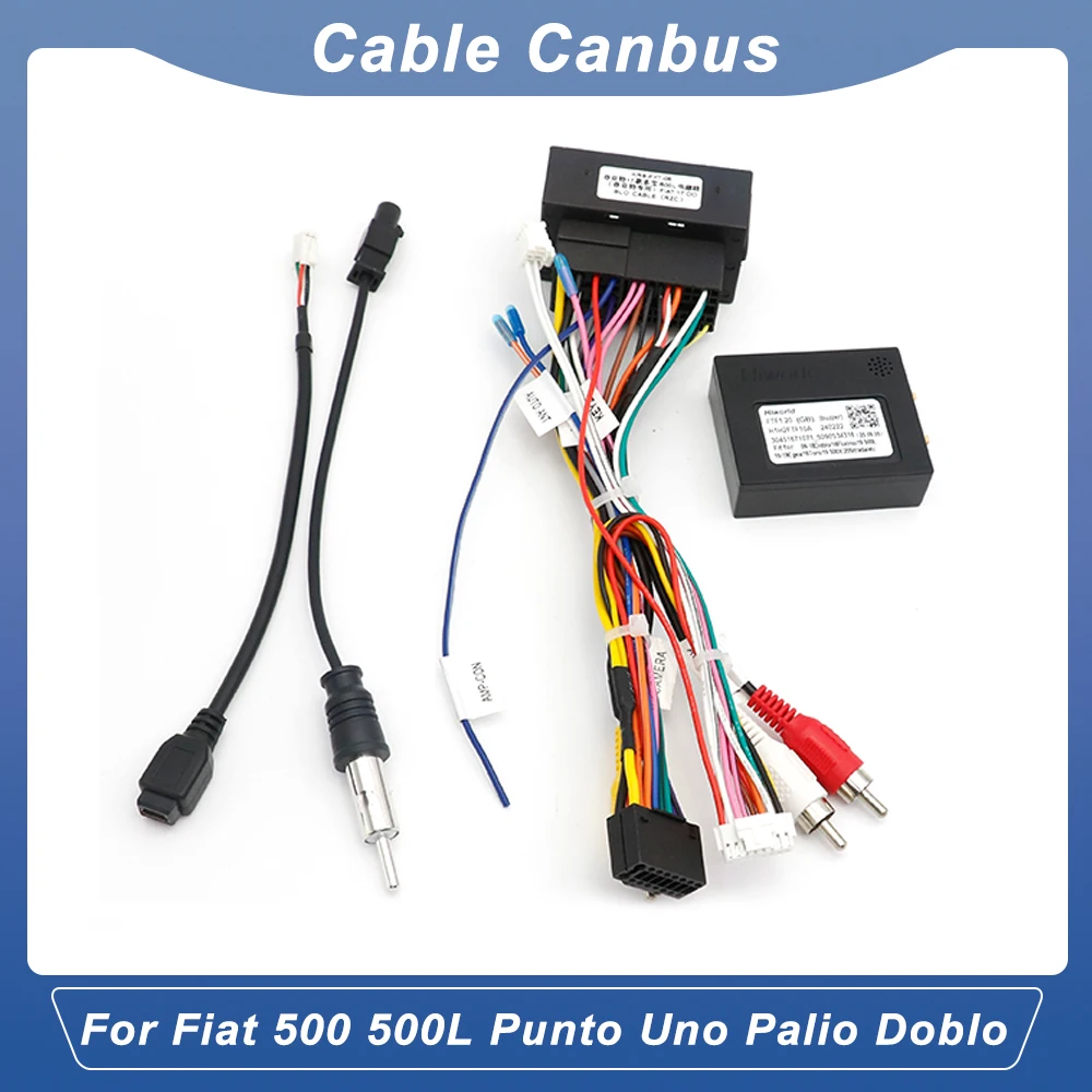 Adaptador de Cableado con Conector de 16 Pines a 52 Pines para Android Auto, Decodificador Canbus para Fiat 500, 500L, Punto, Uno, Palio, Doblo