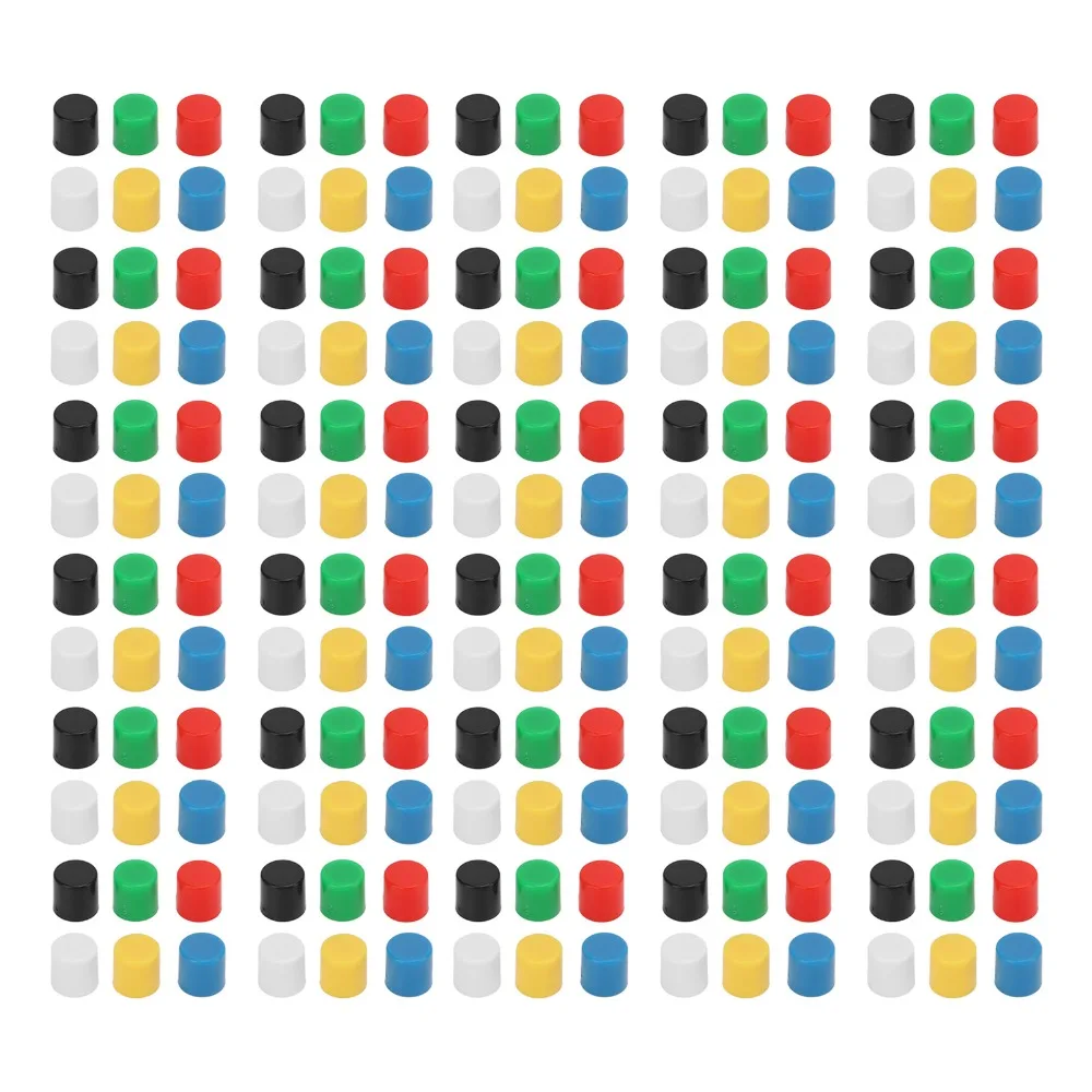 

180 шт., 6 цветов, макетная кнопка, крышка круглой формы, АБС-пластик, тактовый переключатель, кнопка переключения шляпы, шапки