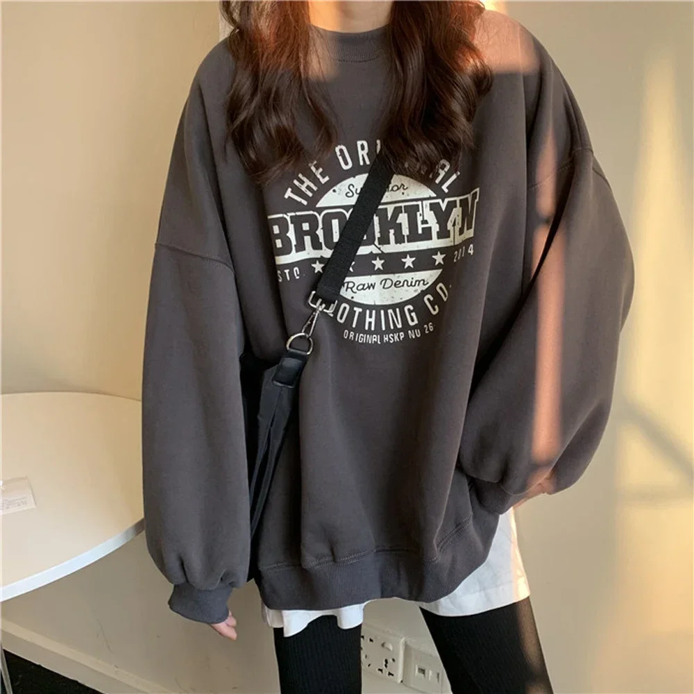 Women Hoodies Office Lady Loose Coat Sweatshirts Letter Printed Pullovers 2023 Spring Woman clothing Korean Fashion Y2k Hoodies