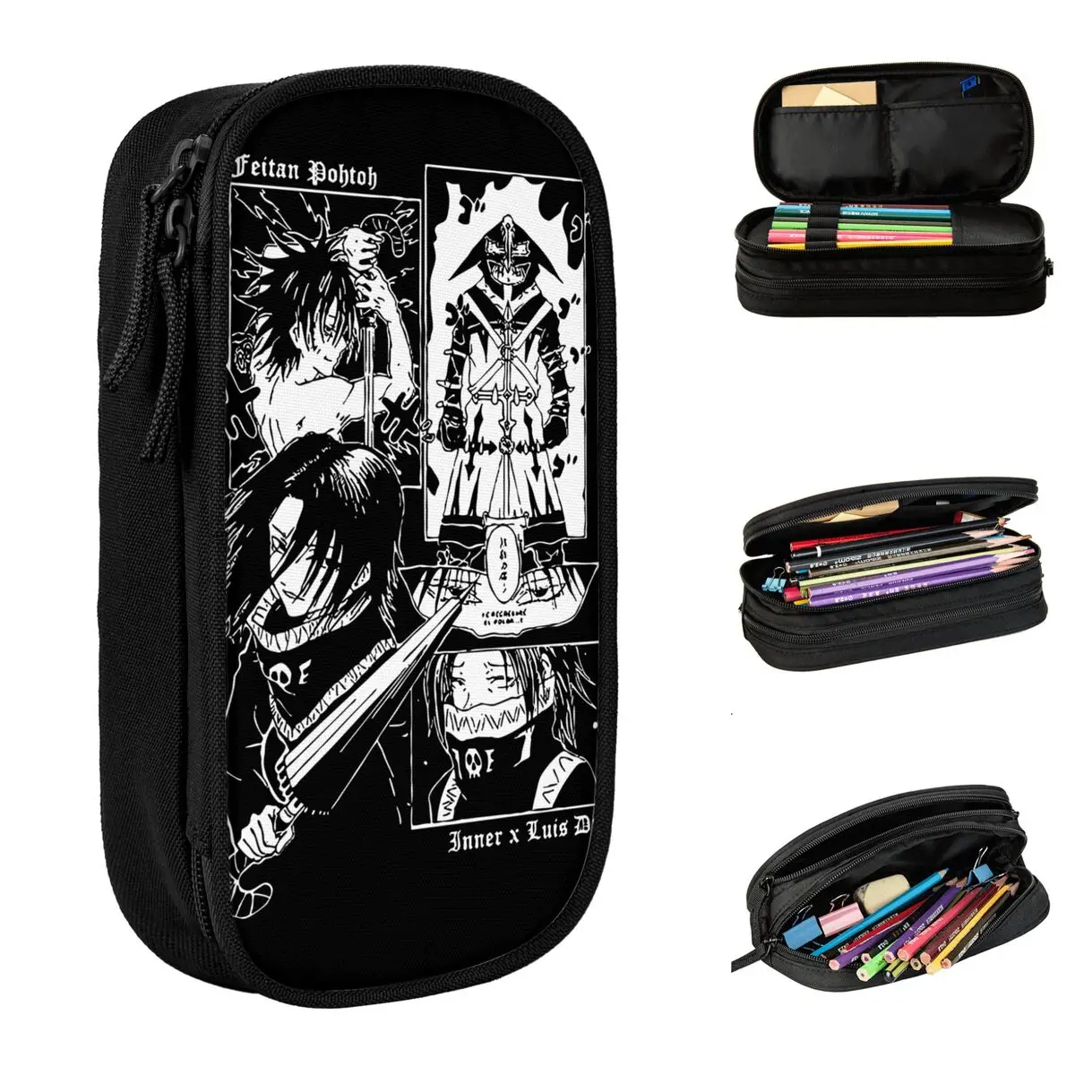 HXH Anime Feitan Pencil Case Creative Pen Box Bag Student Big Capacity School Supplies Gift Pencil Box