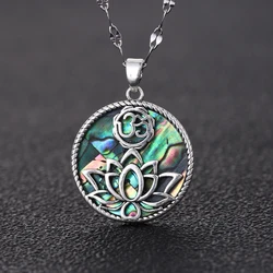 Fashion Women's Pendant Necklace Copper Classic Luxury Creative Blooming Lotus  Zircon Round Pendant Necklace Holiday Jewelry