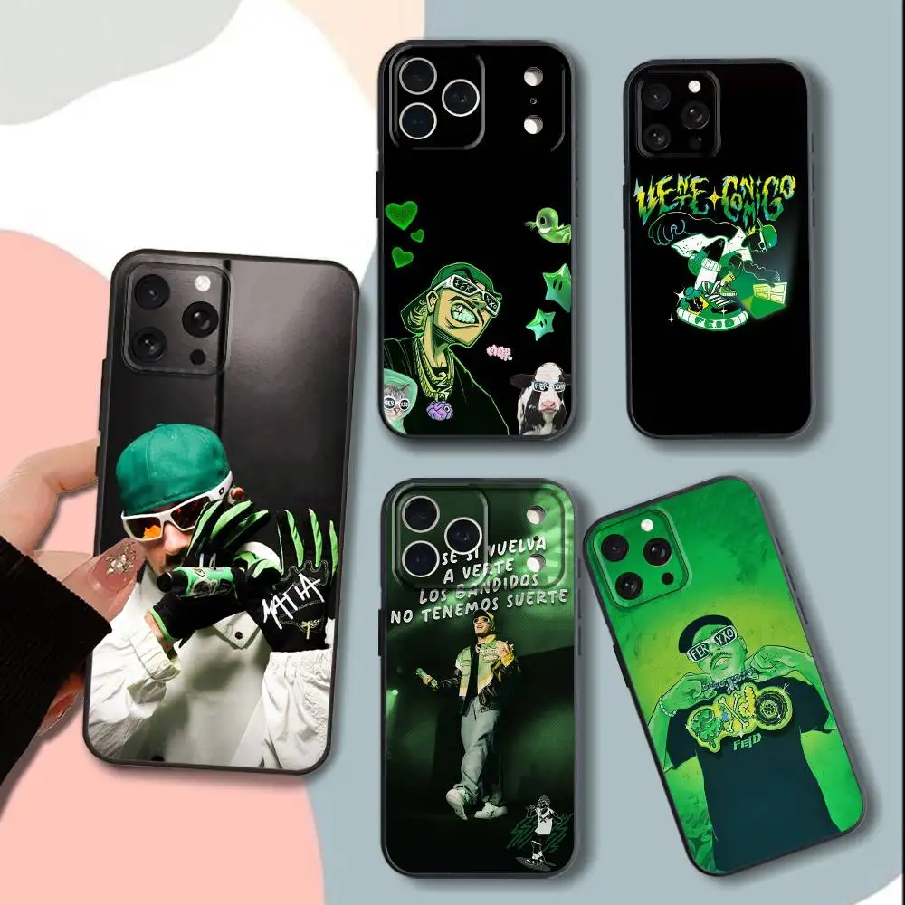 

F-Feid F-Ferxxo-es S-SIXDO Phone Case For iPhone 15,13,16,12,11,17,14,Plus,Pro,Max,XS,XR,X,SE,Mini,Soft Silicone Black Cover