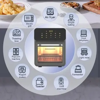 多功能電氣炸鍋大容量對流烤箱無油深炸鍋廚房烘焙可視窗電器 10 best sales 油炸機 - №3