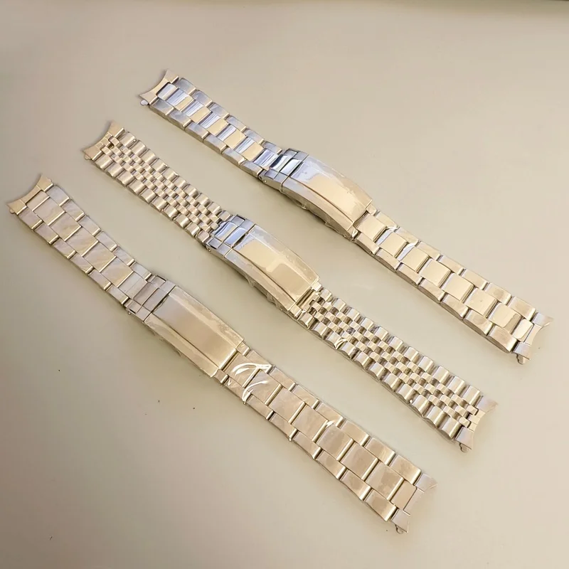 Watch Bands 19mm Oyster Style Bracelet Jubilee Strap Curved End For Seiko 5 Sxns80 Snxs79 Snxs79k Snxs77k Snxs73 Series Watch