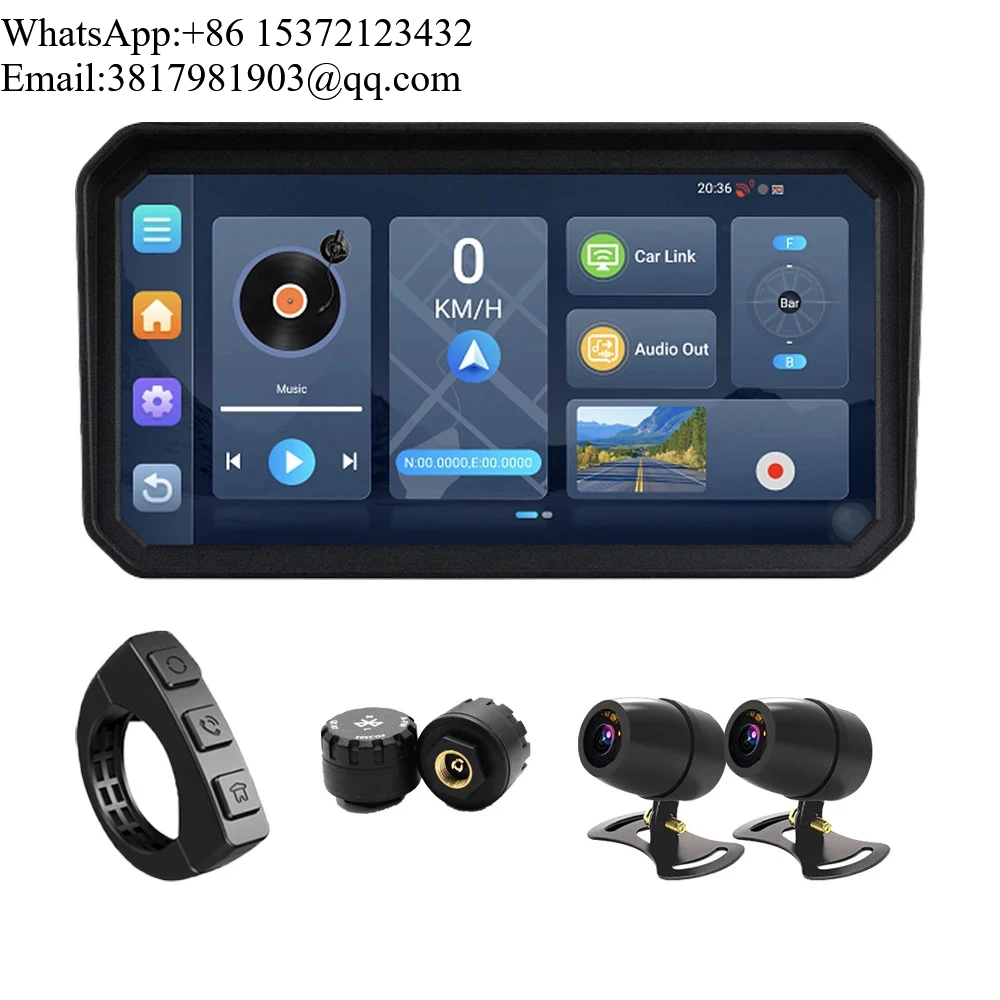 

Android System Digital Motorcycle Dashboard Android Auto Screen Mirroring Wireless Carplay Motorcycle6" Moto Navigation