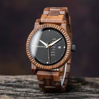 BOBO BIRD Stylish Men's Watch Week & Date Display Casual Wooden Wristwatch Support Dropshipping Customized