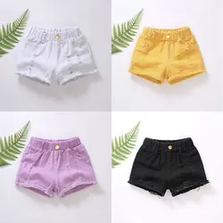 Girls shorts summer children's wear hot pants hole fashion denim shorts toddler girl  calça infantil short bebe menina