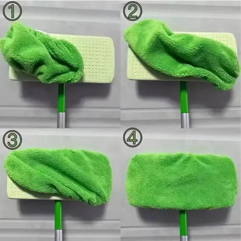 4 Pcs Mop Replacement Cloth Cover Reusable Ultra-fine Fiber Mop Cover Suitable Most Standard Mop High Absorbency Cleaning Covers