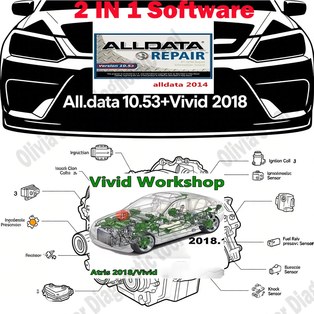 

ALLDATA 10.53 OBD2 Scanner Repair Software Diagnostic Tool with Wiring Diagrams + Vivid 2018 workshop data Car accessories tools