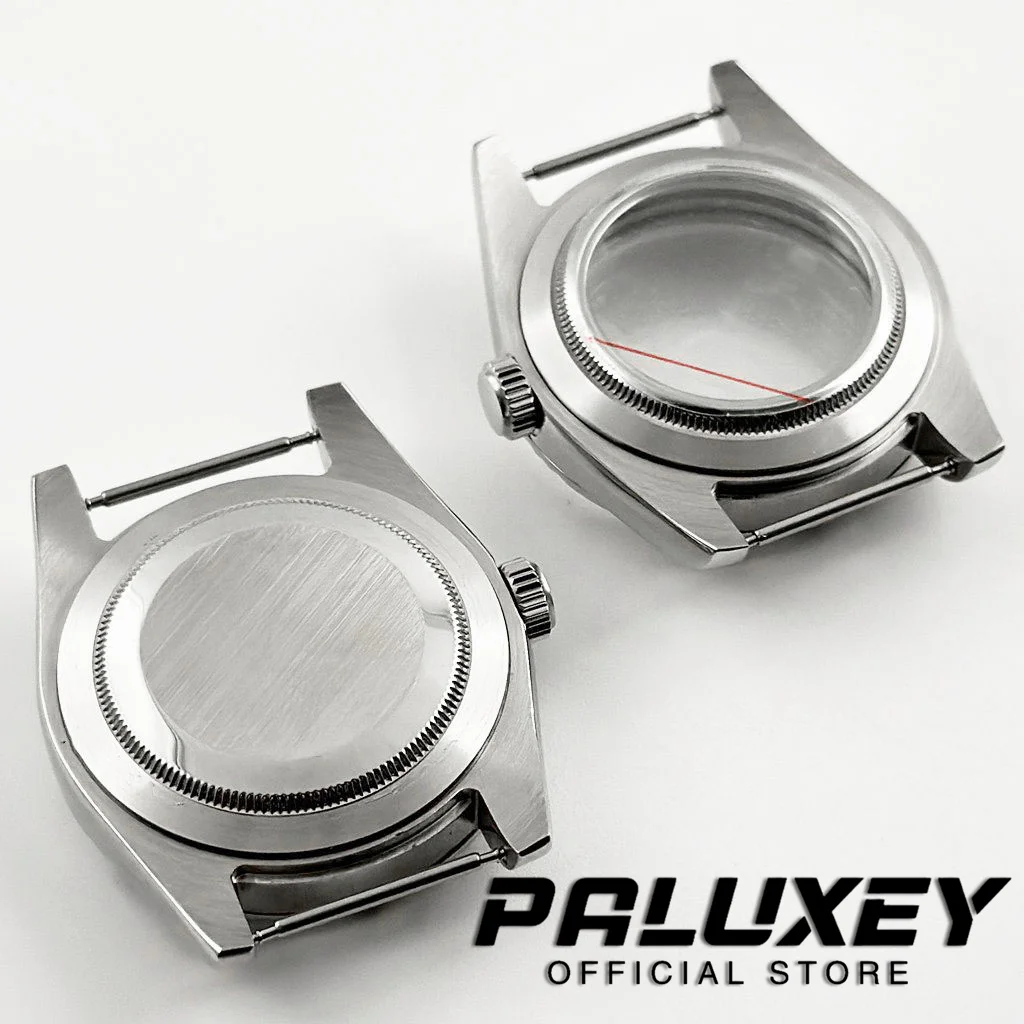 39mm Saphirglas wasserdicht silber geriffelt gebogenes Uhrengehäuse passen nh35 nh36 nh34 eta pt5000 Uhrwerk