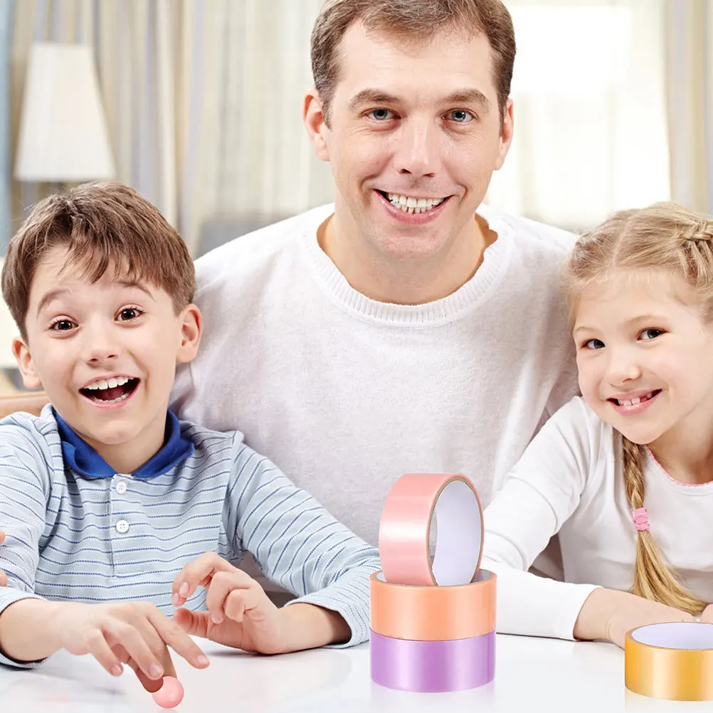 18 لفة من أشرطة الكرات اللاصقة الملونة النابضة بالحياة لمجلات الصياغة اليدوية وأجهزة الكمبيوتر المحمولة لاصقة قوية وسهلة الاستخدام