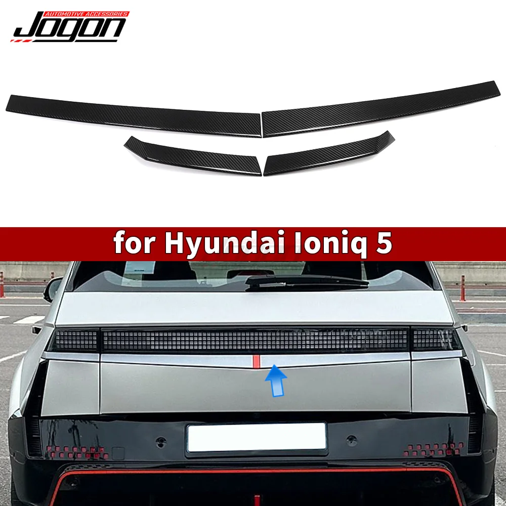 Dry Carbon Fiber Rear Tailgate Trunk Long Lip Strip Tail Light Lower Trim For Hyundai Ioniq 5 N SEL 2022 2023+ Car Accessories