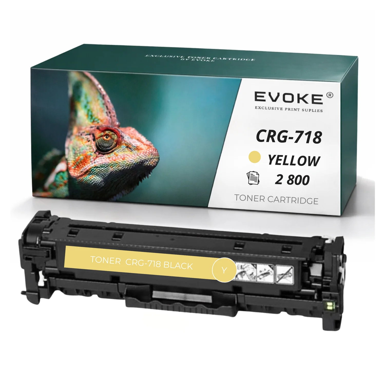 Evoke Compatibele Toner voor Canon Crg-718 Y Crg-718Y Crg718Y Crg718 Crg-718 Geel 2800 Pagina's Lbp7210Cdn Lbp7660Cdn Lbp8360Cdn Lbp8380Cdw