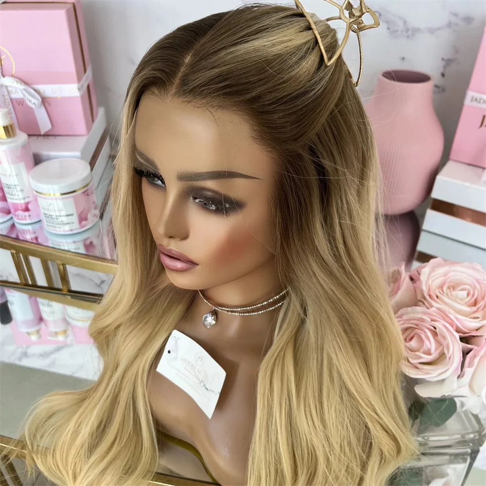 

Синтетические парики для женщин: пепельно-русые с золотистыми корнями, с HD-кружевной передней частью, предварительно выщипанные, с реалистичной линией роста волос, верхняя часть из кружева.