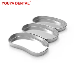 L M S Metal Dental Tray For Instrument Stainless Steel Medical Surgical Tray Curved Plate Dentistry Lab Tools Storage Box Dish