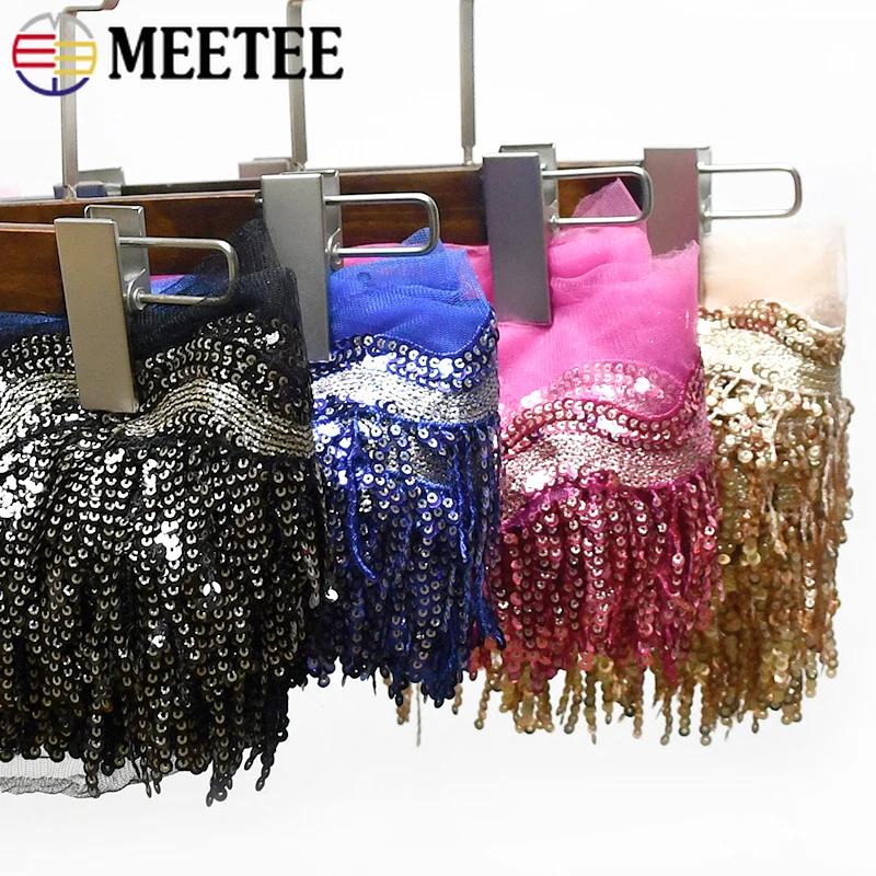 

1/2/5Yards 8cm Sequin Fringe Tassels Lace Trim Decorative Trimmings Stitching Tassel Fringes Sewing Latin Dress DIY Accessories