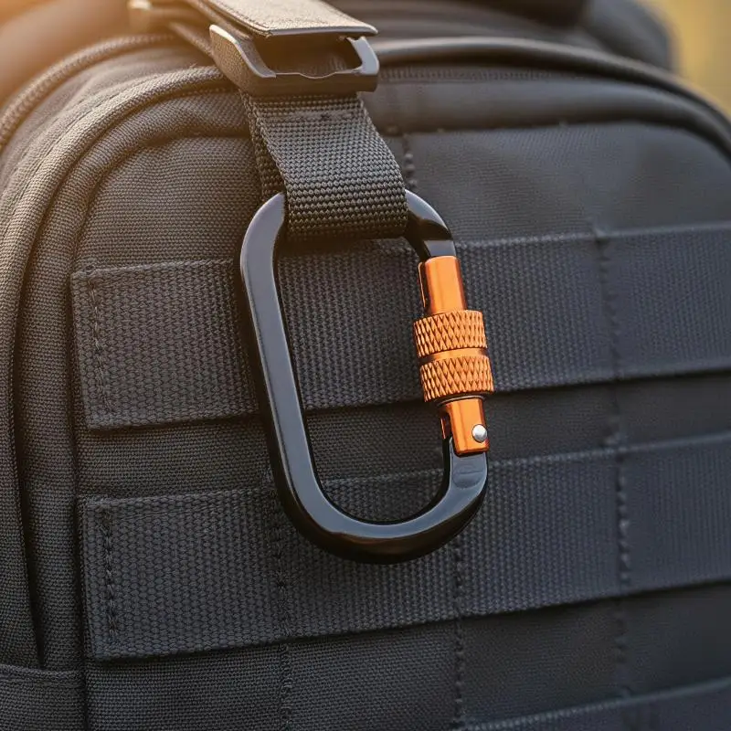 D Shape Heavy Duty Aluminum Carabiner Anti-slip Professional Safety Lock for Climbing Camping Hiking Outdoor Key Hook〔88〕