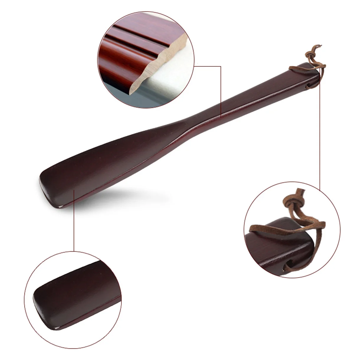 

40cm Long Shoehorn Tool Cedar Handle for Seniors Lightweight Durable Genuine Wood Shoe Horn Home Office Travel Storage