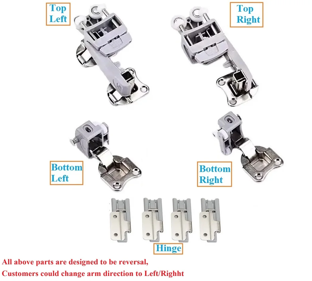 Wardrobe Sliding Bi-fold Door Hanging Wheel Roller Hinge Replacement