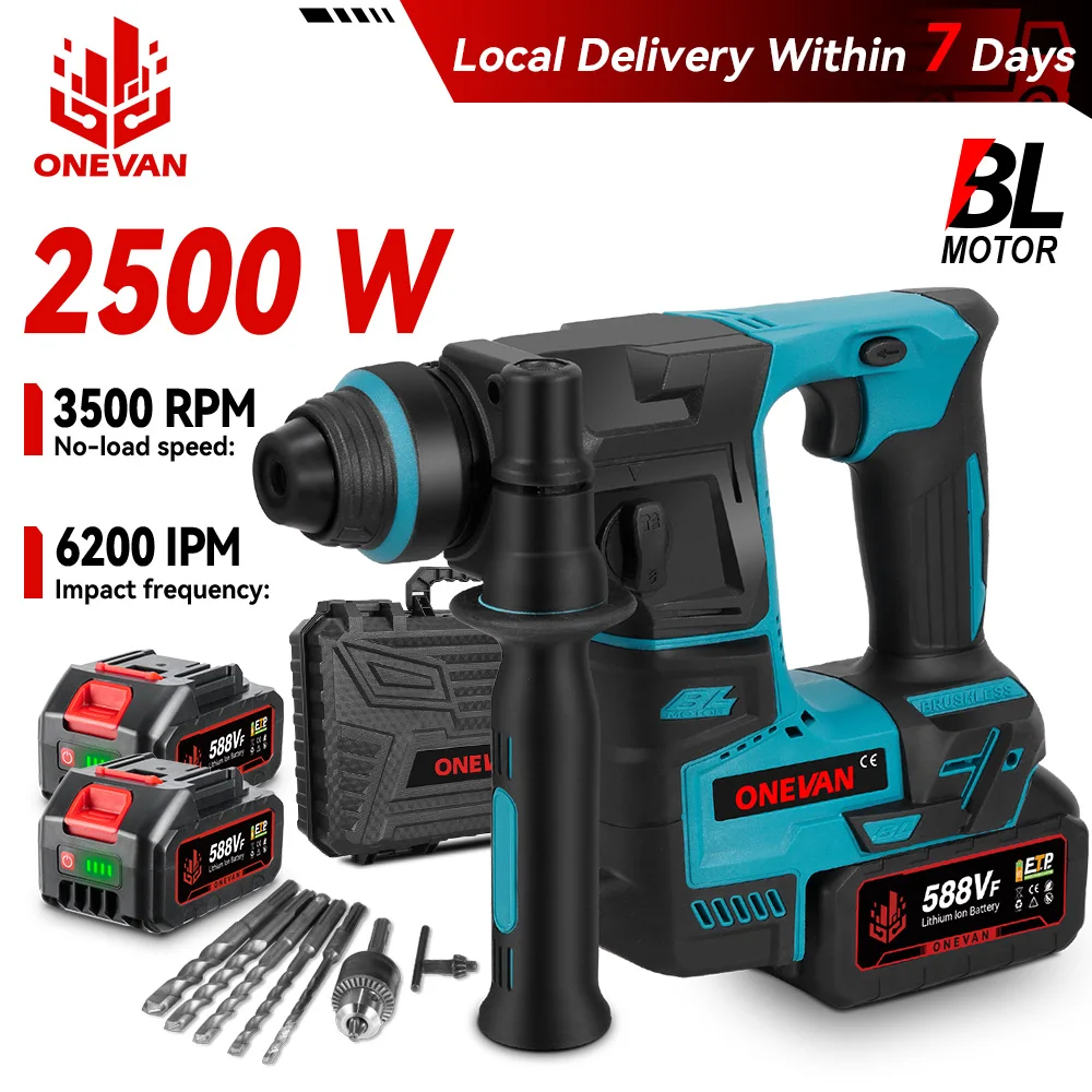 Marteau perforateur électrique sans fil 27 mm, multifonctionnel, à percussion, compatible avec les batteries Makita 18V.