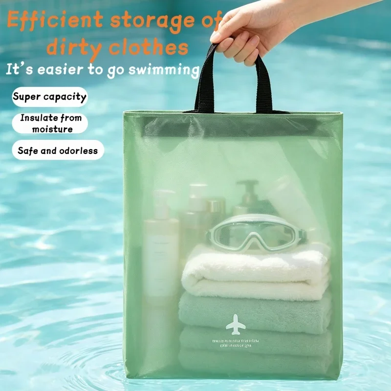 1pcs Travel Dirty Clothes Storage Bag Fitness Exercise Wet and Dry Separation Handbag Outdoor Packaging Bag Color Random