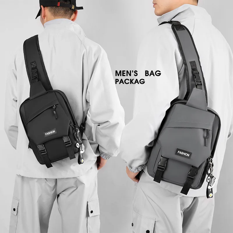 Man Nylon Casual Chest Bag with Large Capacity Lightweight Travel Hiking Cycling Shoulder Crossbody Daypack Bag Fitness Backpack
