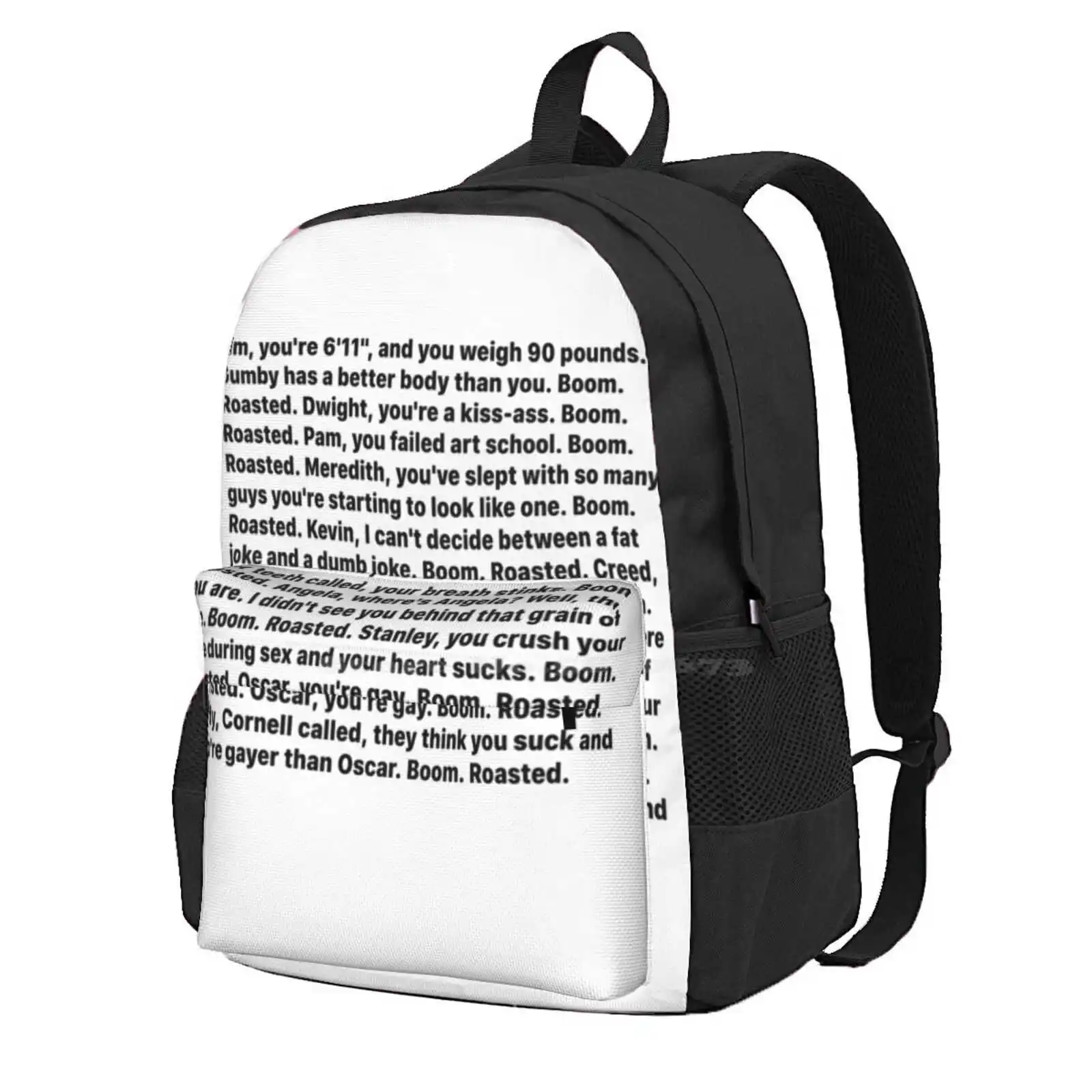 

Michael Scott'S Boom Roasted Speech Hot Sale Schoolbag Backpack Fashion Bags Michael Scotts Quotes Quotes From The Office The