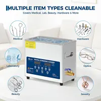 Tacleekii 6L 10L 15L 22L 30L Commercial Ultrasonic Cleaner with Heater 40kHz Portable Washing Machine Professional Stainless Steel Machine with Digital Timer & 3 Cleaning Modes for Jewelry Watches Glasses 4