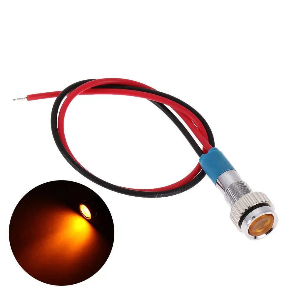 1Pc Car Truck Boat With Wire Waterproof 3V 5V 6V 9V 12V 24V 220V Signal Lamp 6mm LED Metal Indicator Light