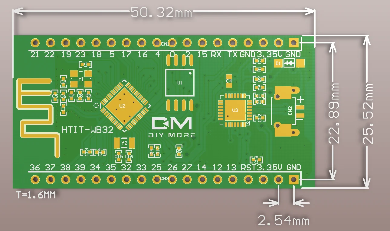 ESP32 WiFi-Kit CP2012 Entwicklungsboard mit 0,96" OLED-Display WIFI-Kit 32 für Arduino NodeMcu mit Pin DIY Elektronik-Kit – Detail 11