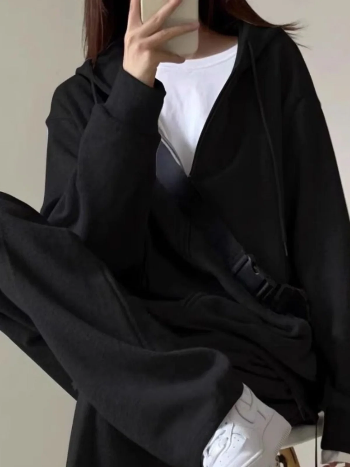 

Комплект из худи свободного кроя и брюк для мужчин: повседневная спортивная одежда, парный образ, осень-зима, размер для подростков, большой размер, 300 пу